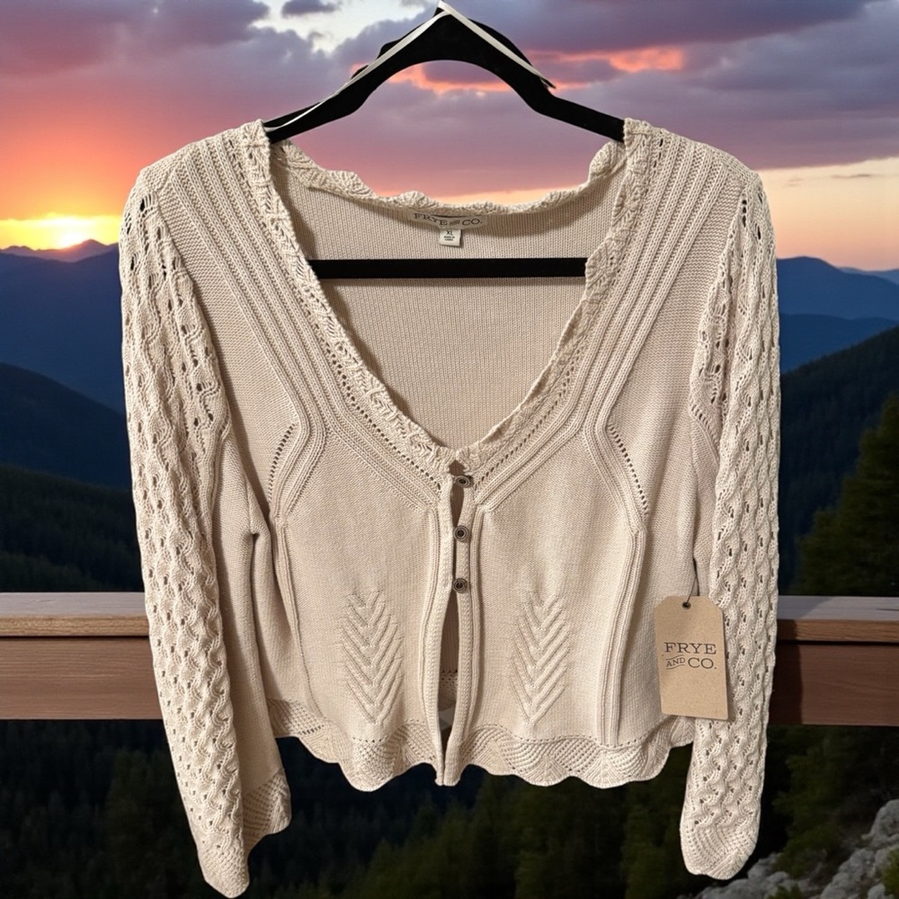 Frye and Co. Knit Cardigan NWT Beige XL